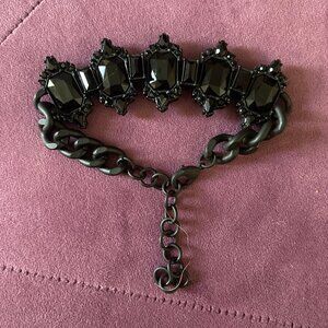 Heavy Red Black Stone Bracelet